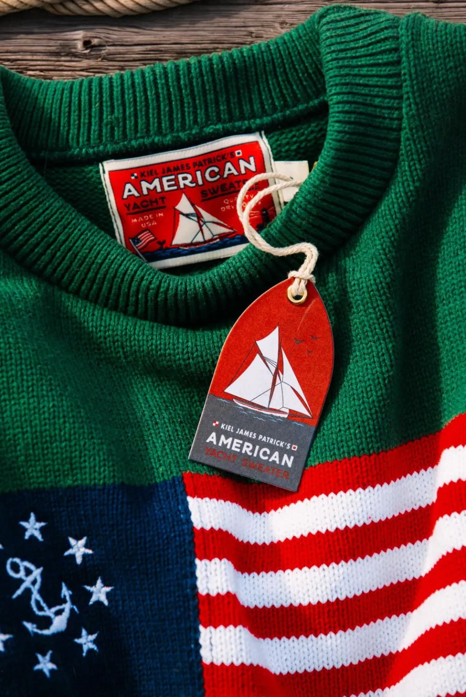 Kiel James Patrick American Yacht Sweater- Green