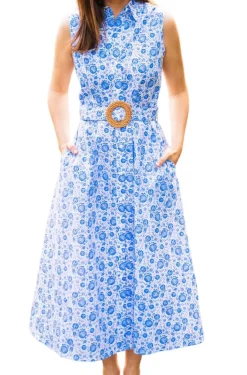 New Kiel James Patrick Azure Blossom Shirt Dress