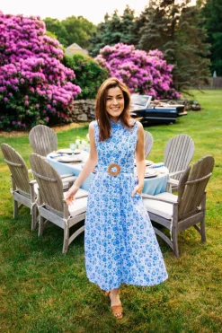 New Kiel James Patrick Azure Blossom Shirt Dress