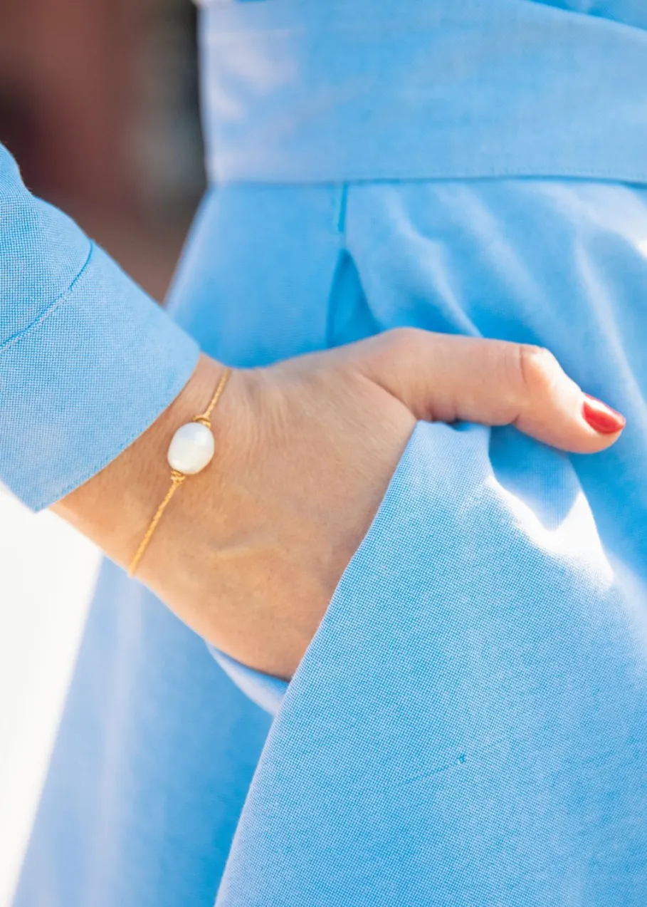 New Kiel James Patrick Golden Tide Pearl Knot Bracelet