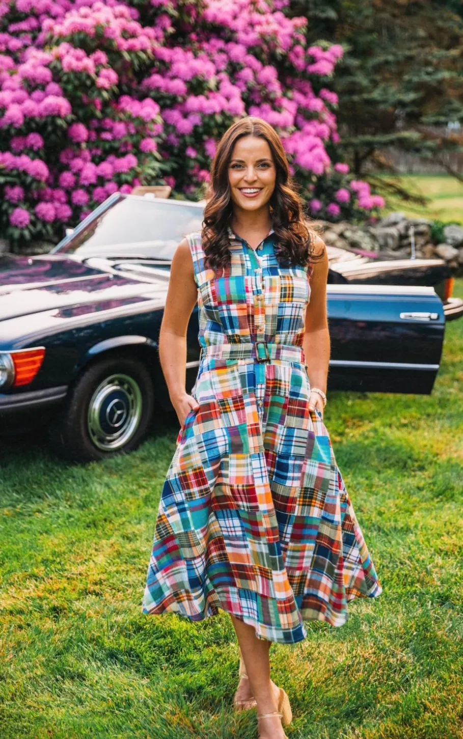 Kiel James Patrick Montauk Patchwork Madras Shirtdress