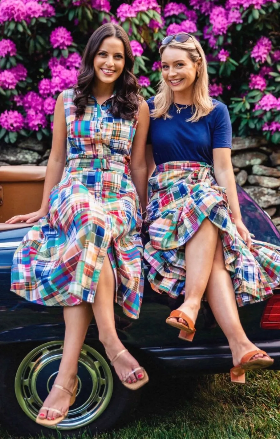 Kiel James Patrick Montauk Patchwork Madras Shirtdress