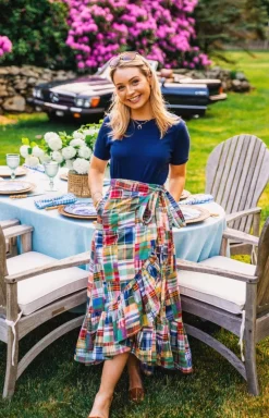 Sale Kiel James Patrick Montauk Patchwork Madras Skirt