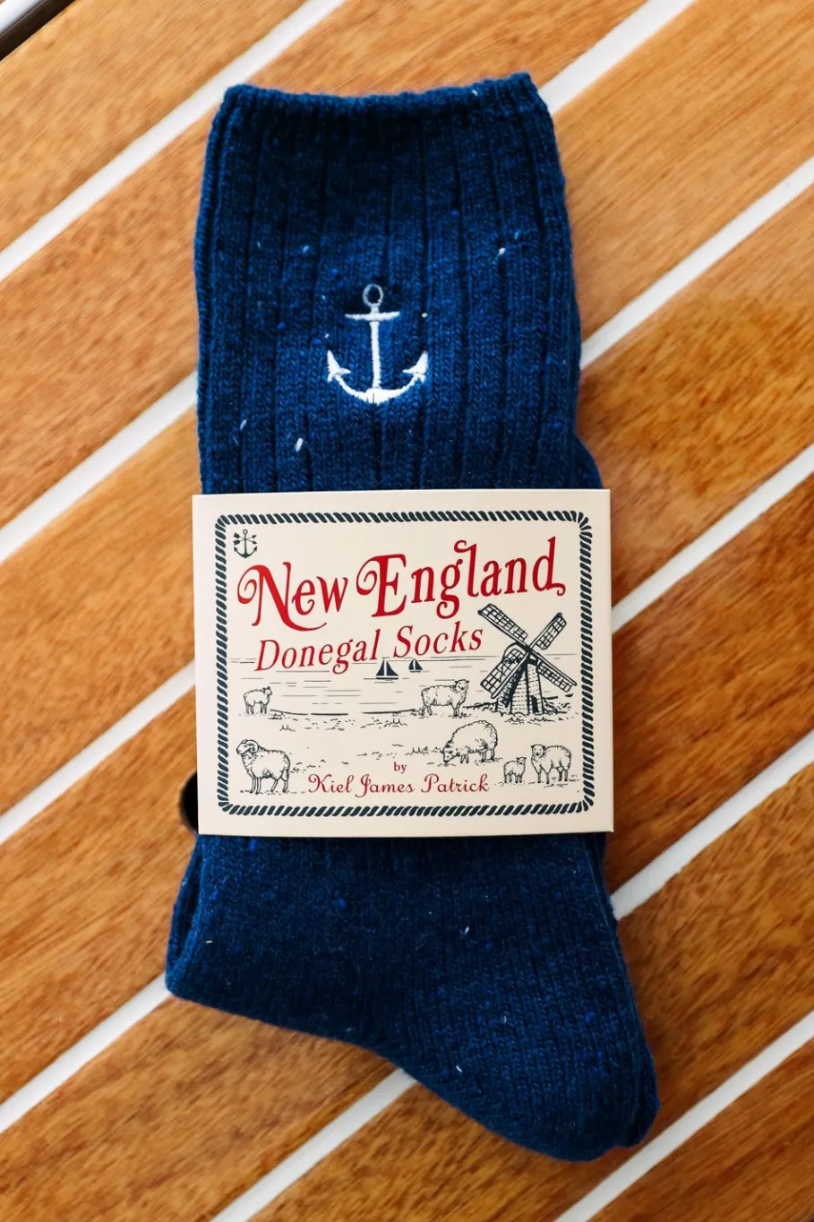 Sale Kiel James Patrick Navy Anchor Donegal Socks