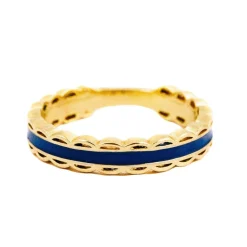 New Kiel James Patrick Scalloped Ring -Navy