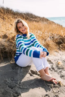 New Kiel James Patrick The Ocean Lagoon Striped Sweater