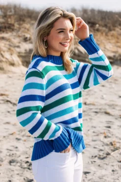 New Kiel James Patrick The Ocean Lagoon Striped Sweater